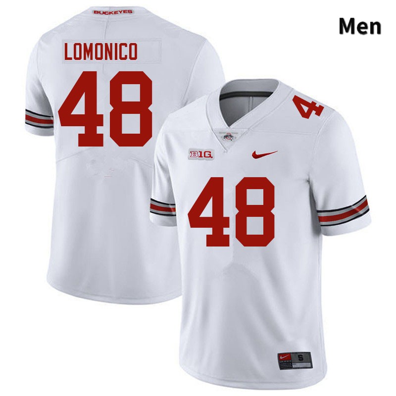 Ohio State Buckeyes Max Lomonico Men's #48 White Authentic Stitched College Football Jersey